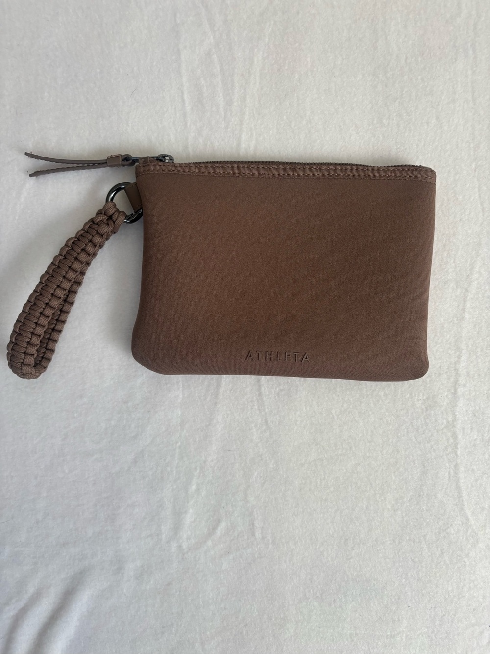 Athleta Brown Neoprene Wristlet with Braided Strap